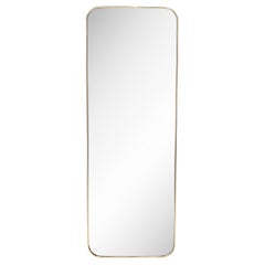 Modernist Polished Brass Wrapped Mirror Custom for High Style Deco