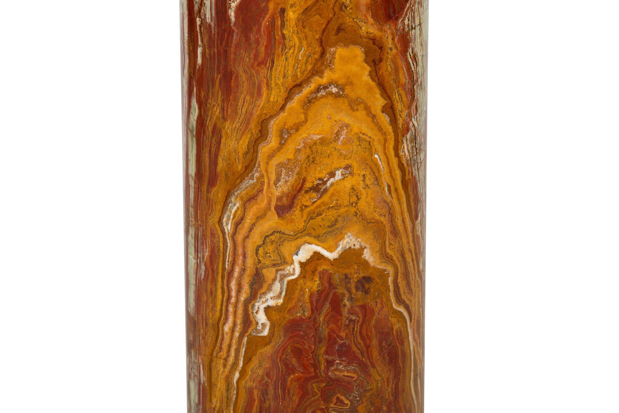 Modernist Polished Green Onyx Pedestal Column for Sculpture For Sale 9