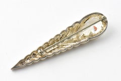 Modernist Polly Bergen CZ Sterling Silver Brooch