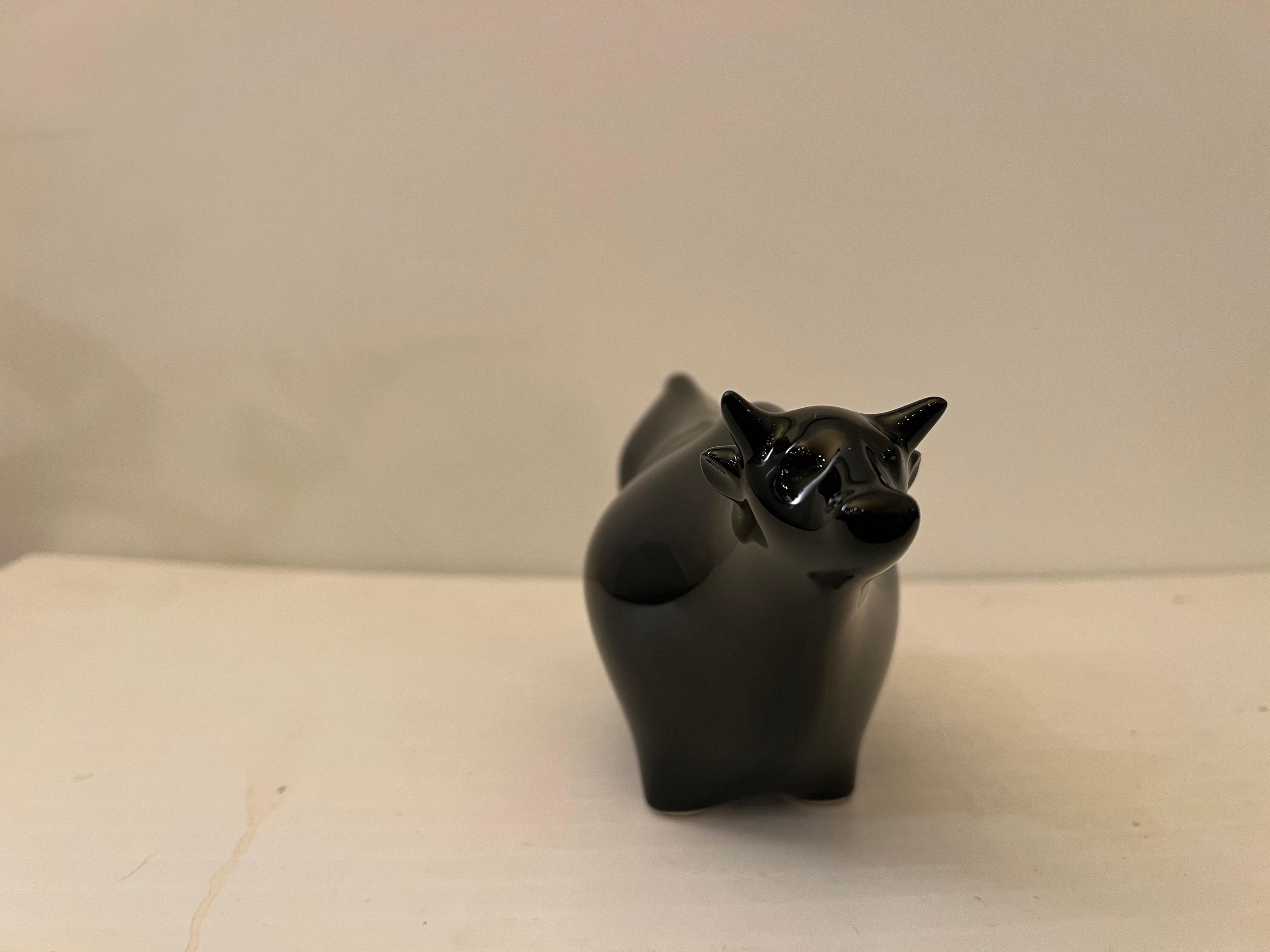 Modernist Porcelain Bull Sculpture 1970's In Excellent Condition For Sale In San Diego, CA