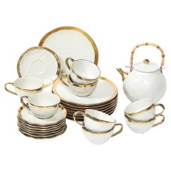 Modernist Porcelain W/Gilt Accents Tea/Coffee Service for 8 by Tania Bulhões