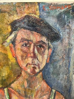 Modernistisches Porträt eines Arbeiters von Emanuel Glicen Romano, CIRCA 1950er Jahre