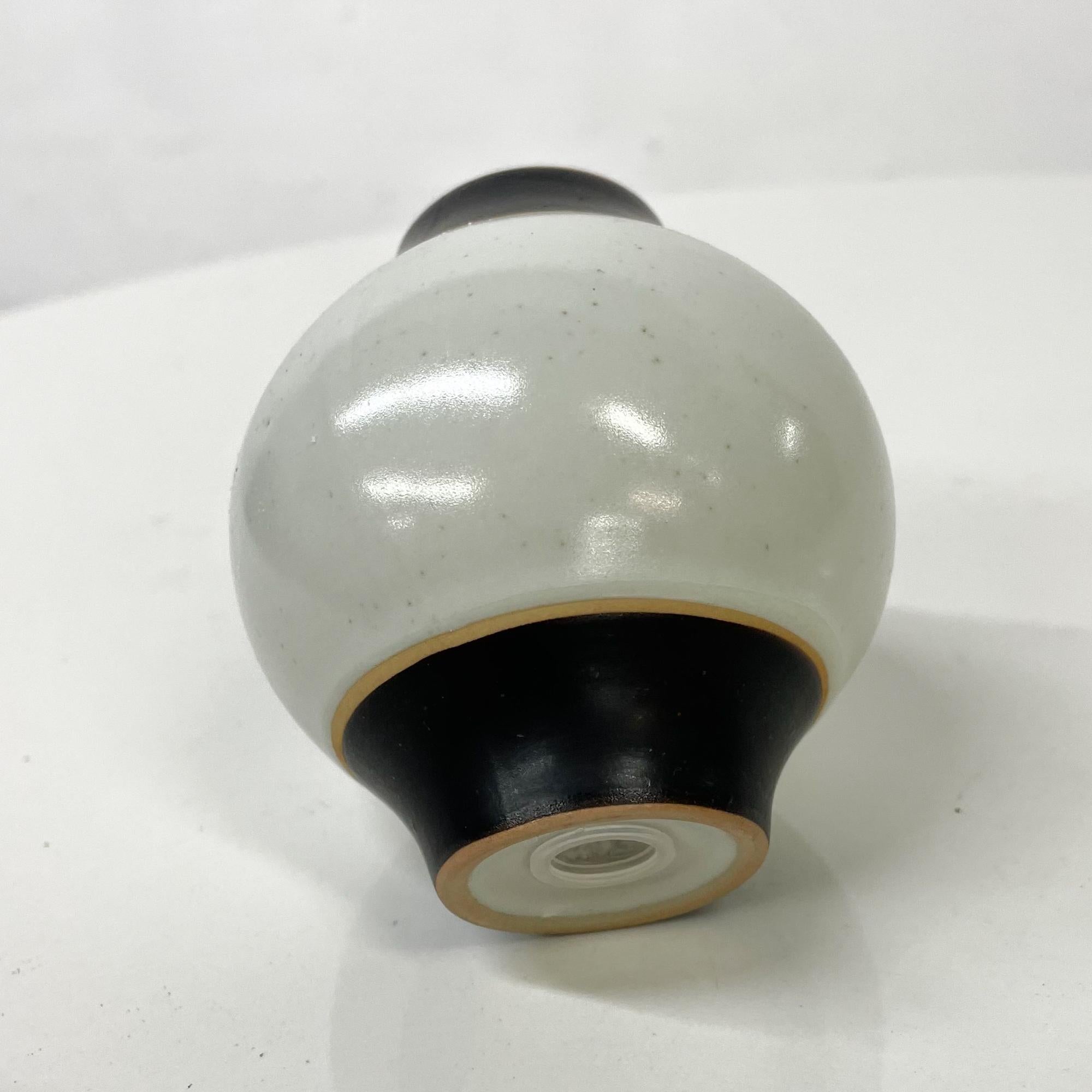 1980s Modernist Pottery Salt or Pepper Shaker Post Modern Design Black Gray 6