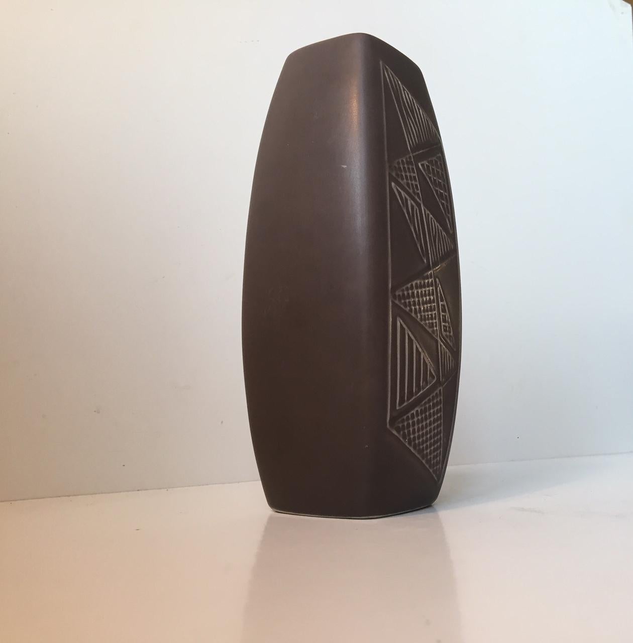 Glazed Modernist Pottery Vase by Svend Aage Holm-Sørensen for Søholm, 1950s