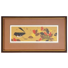 Vintage Modernist Print of Bird with Fall Leaves by Charley Harper