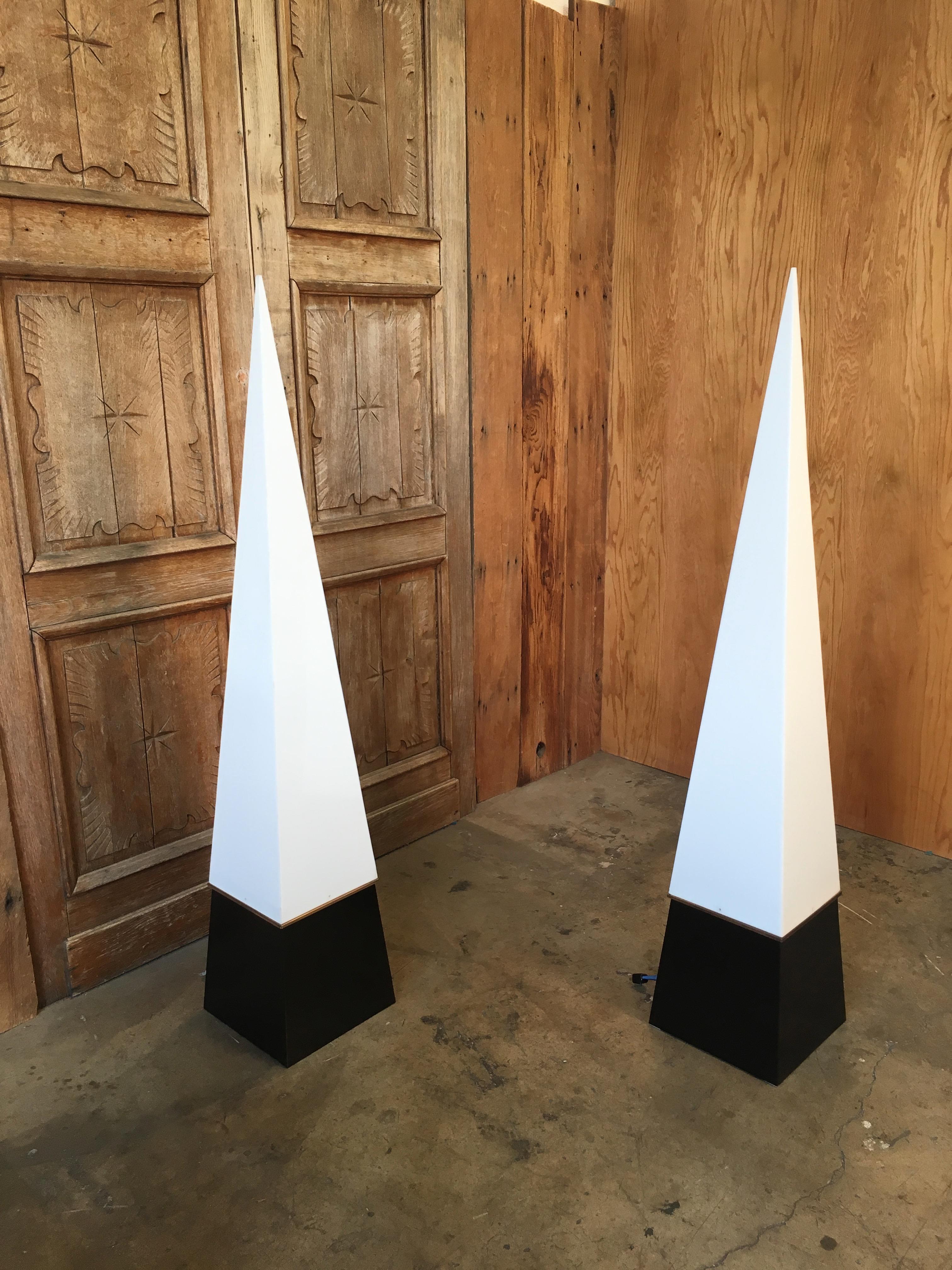 Modernist Pyramid Torchiere Floor Lamps 7