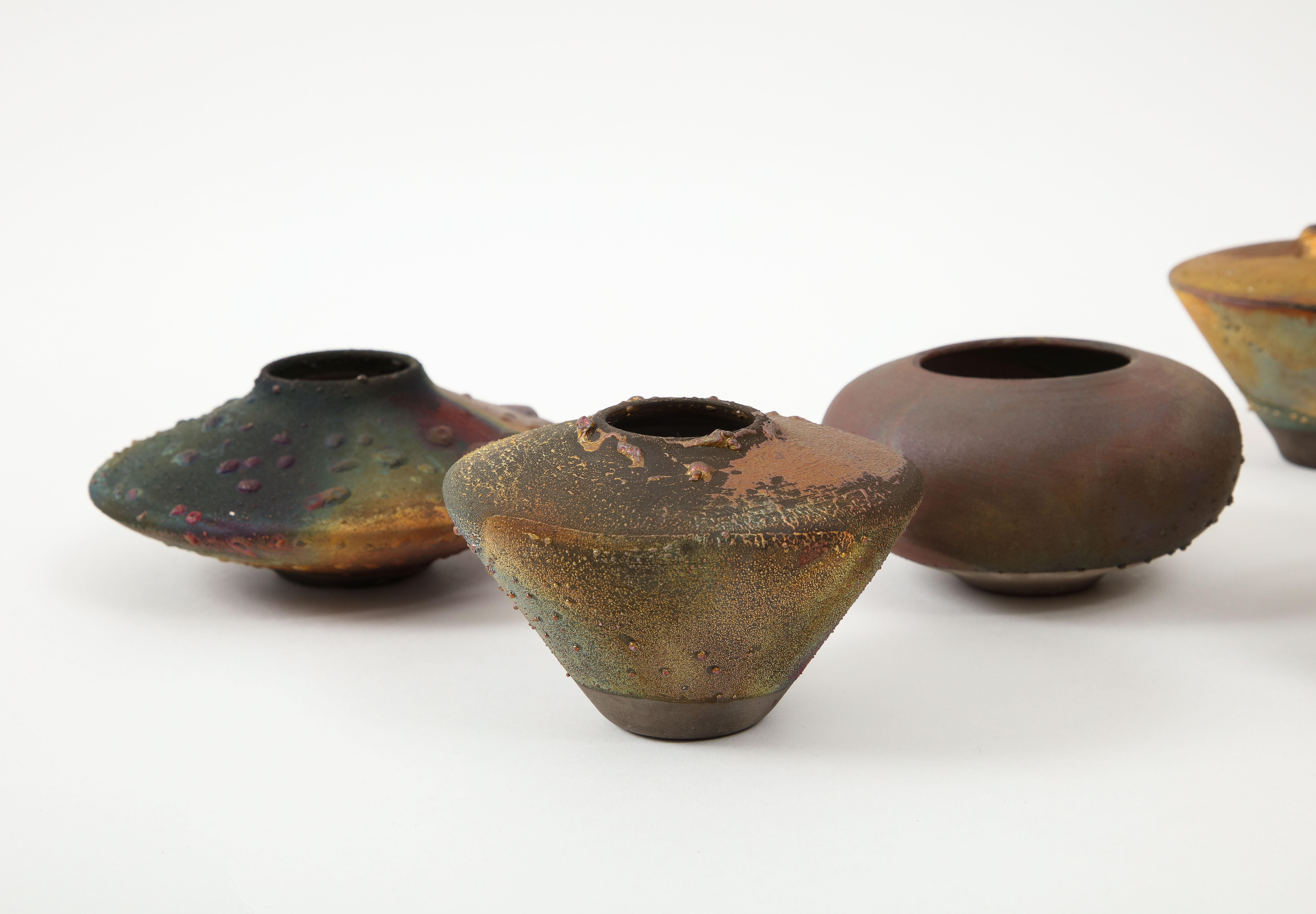 Mid-Century Modern Modernist Raku Pottery Collection For Sale