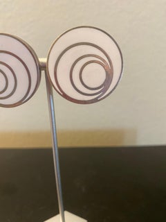 Modernist RARE Pieced Sterling Silver Earrings by Tego & Co.