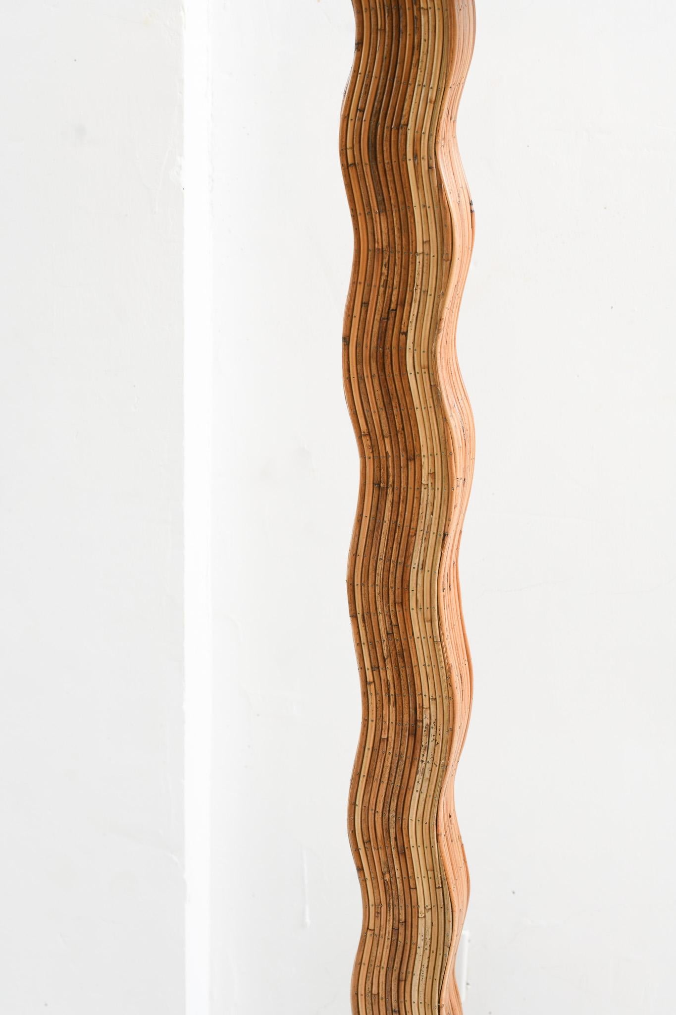 Mid-Century moderno Lampada da terra in rattan modernista 