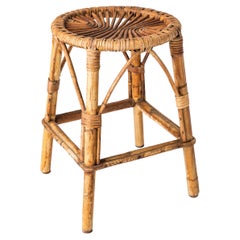 Rattanhocker im modernistischen Stil, Frankreich, 1960er Jahre