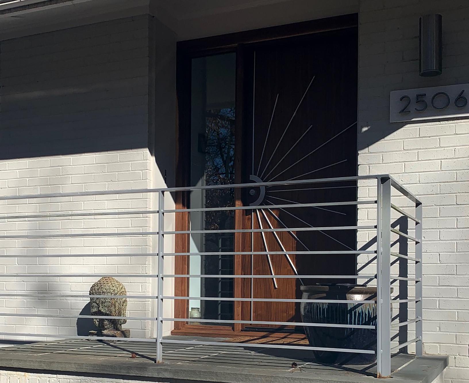 American Modernist Sunburst Entry Door Built to Order