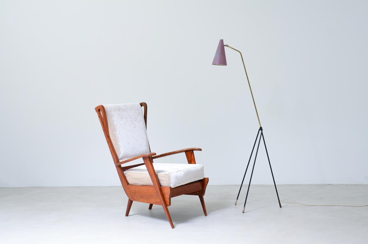 20th Century Modernist reading armchair with oak structure For Sale