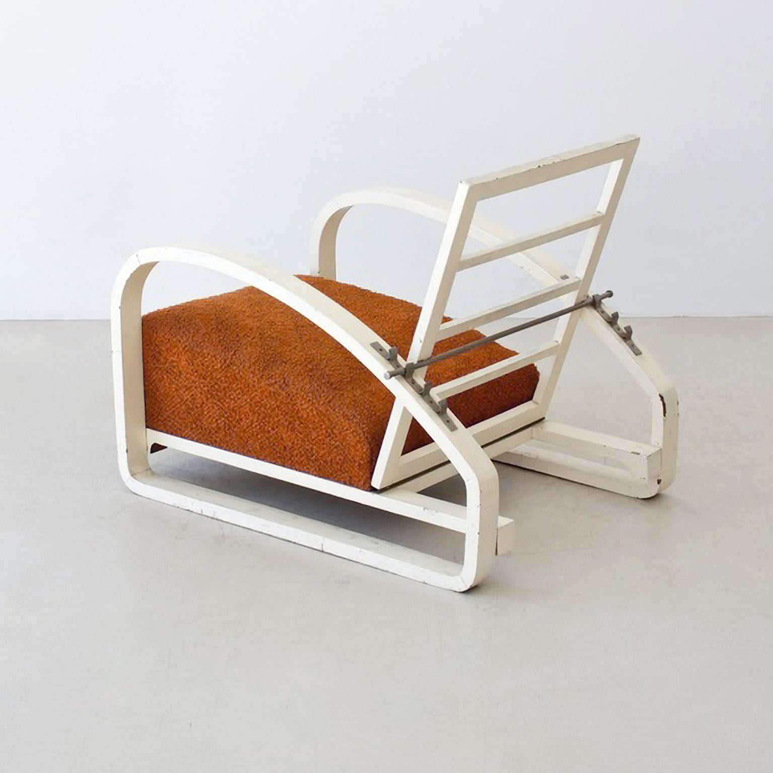 Modernist Recliner Sessel, Formholz, gepolsterte Kissen, anpassbar (21. Jahrhundert und zeitgenössisch) im Angebot