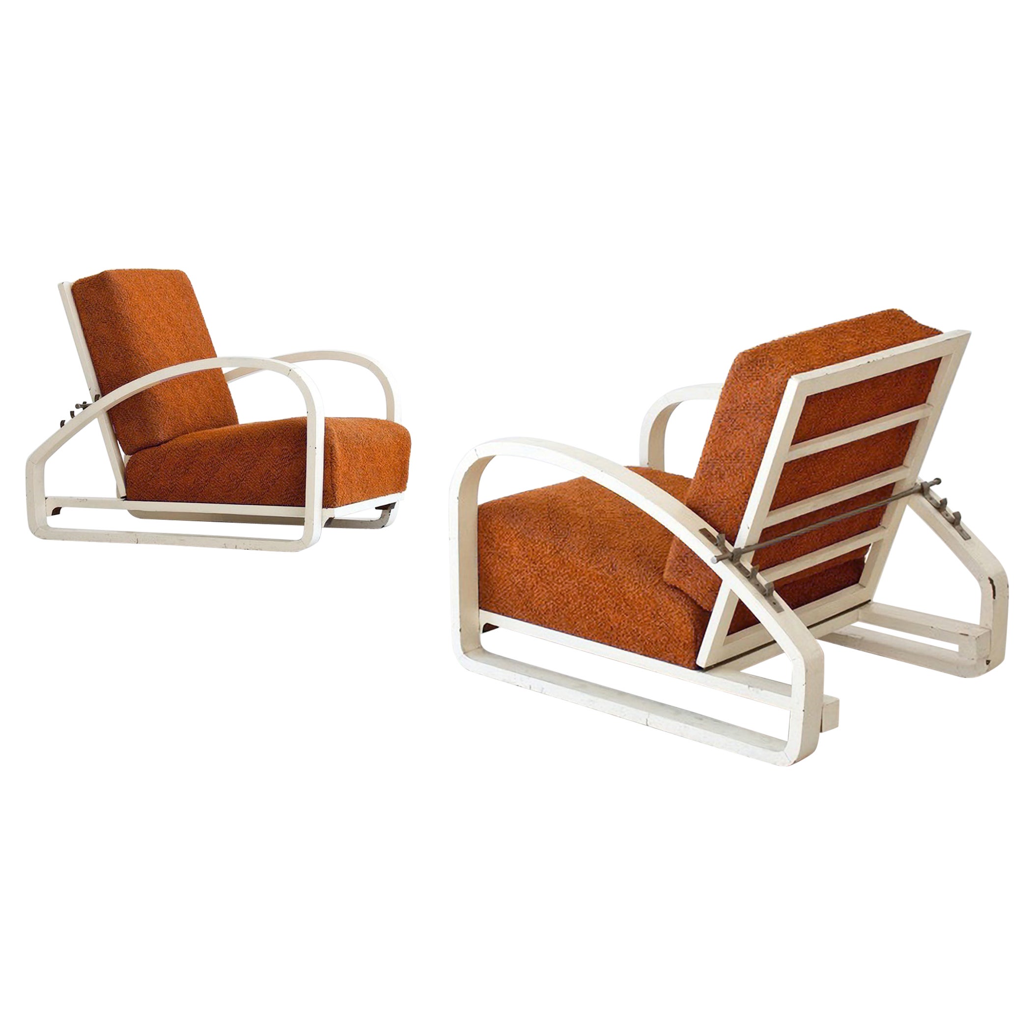 Sillón reclinable modernista, madera moldeada, cojines tapizados, personalizable