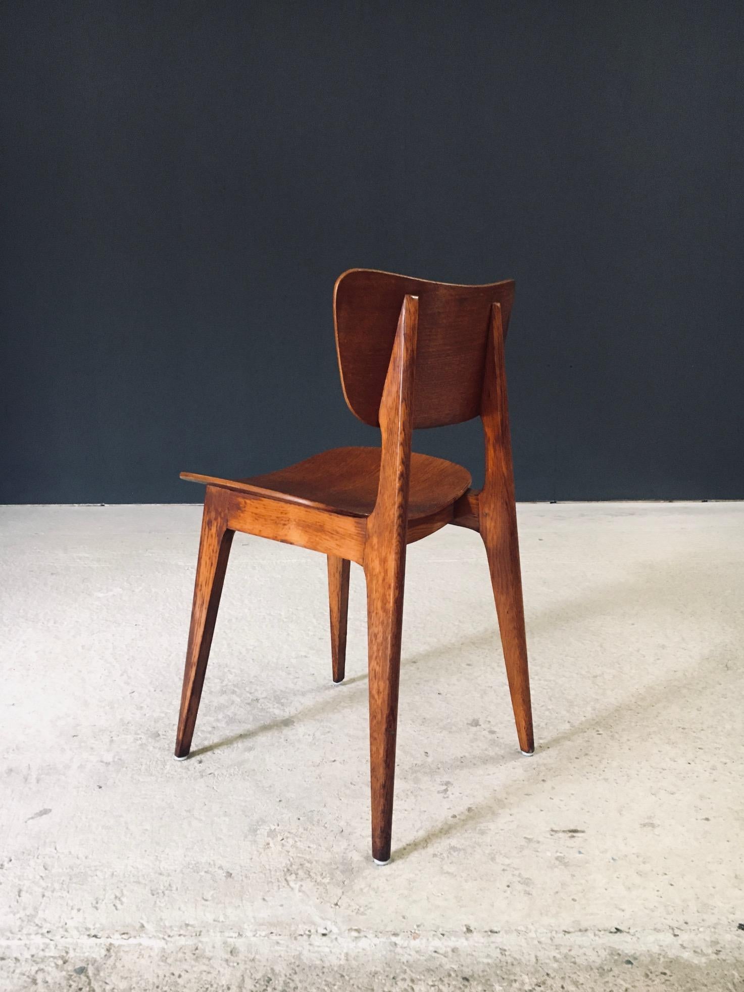 Modernistische Rekonstruktionsdesign-Esszimmerstühle, Frankreich 1940er Jahre im Angebot 6