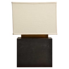 Modernist Rectangular Bronze Table Lamp