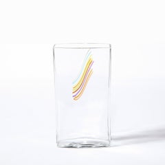 Modernist Rectangular Translucent Glass Vase by Bertil Vallien for Kosta Boda