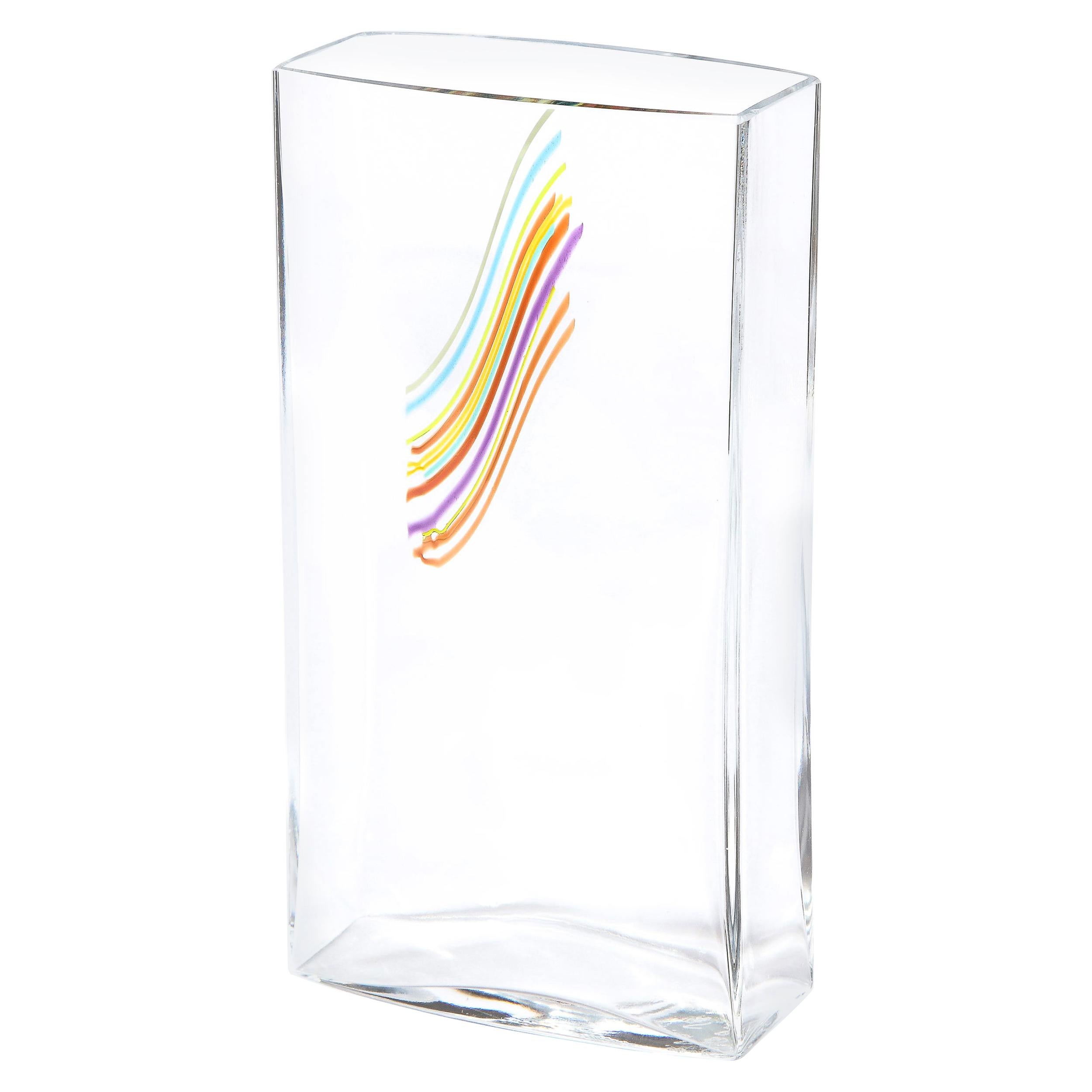 Modernist Rectangular Translucent Glass Vase by Bertil Vallien for Kosta Boda For Sale