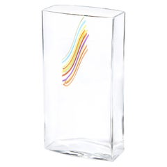 Modernist Rectangular Translucent Glass Vase by Bertil Vallien for Kosta Boda