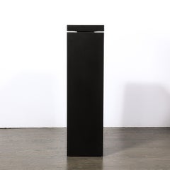 Pedestal Giratorio Rectilíneo Modernista Negro Mate