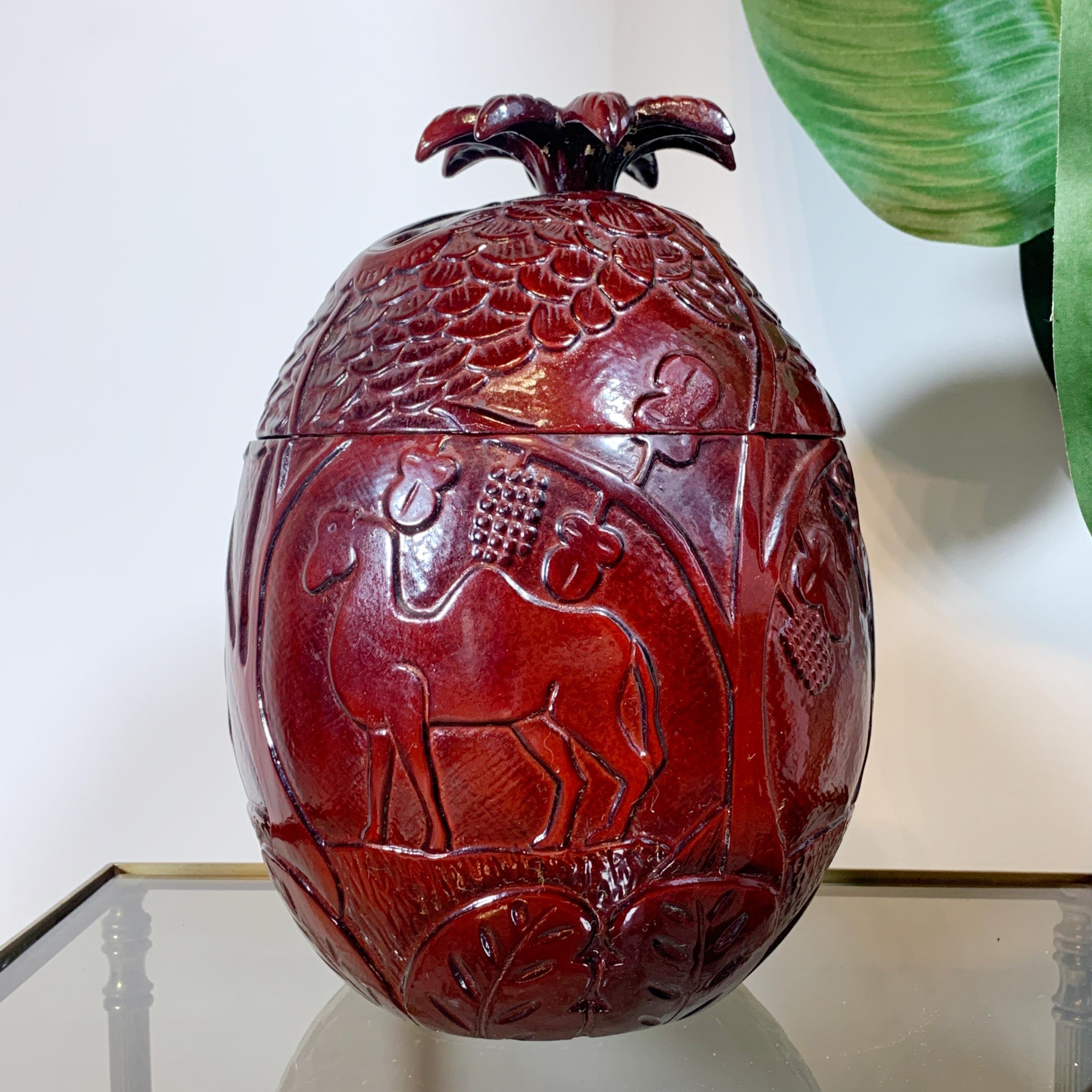 Mid-20th Century Modernist Red Ice Bucket in the Style of Marc Chagall, 1950s For Sale