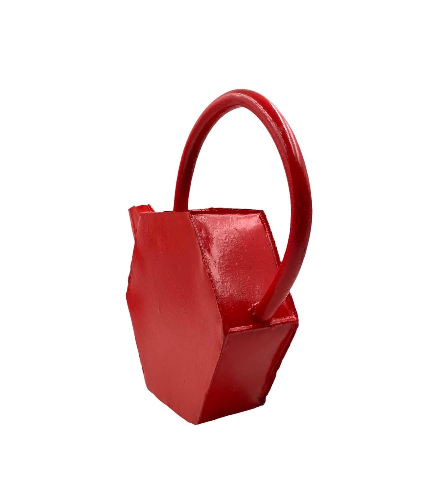 Modernist red watering can, France 1940s in vendita 3