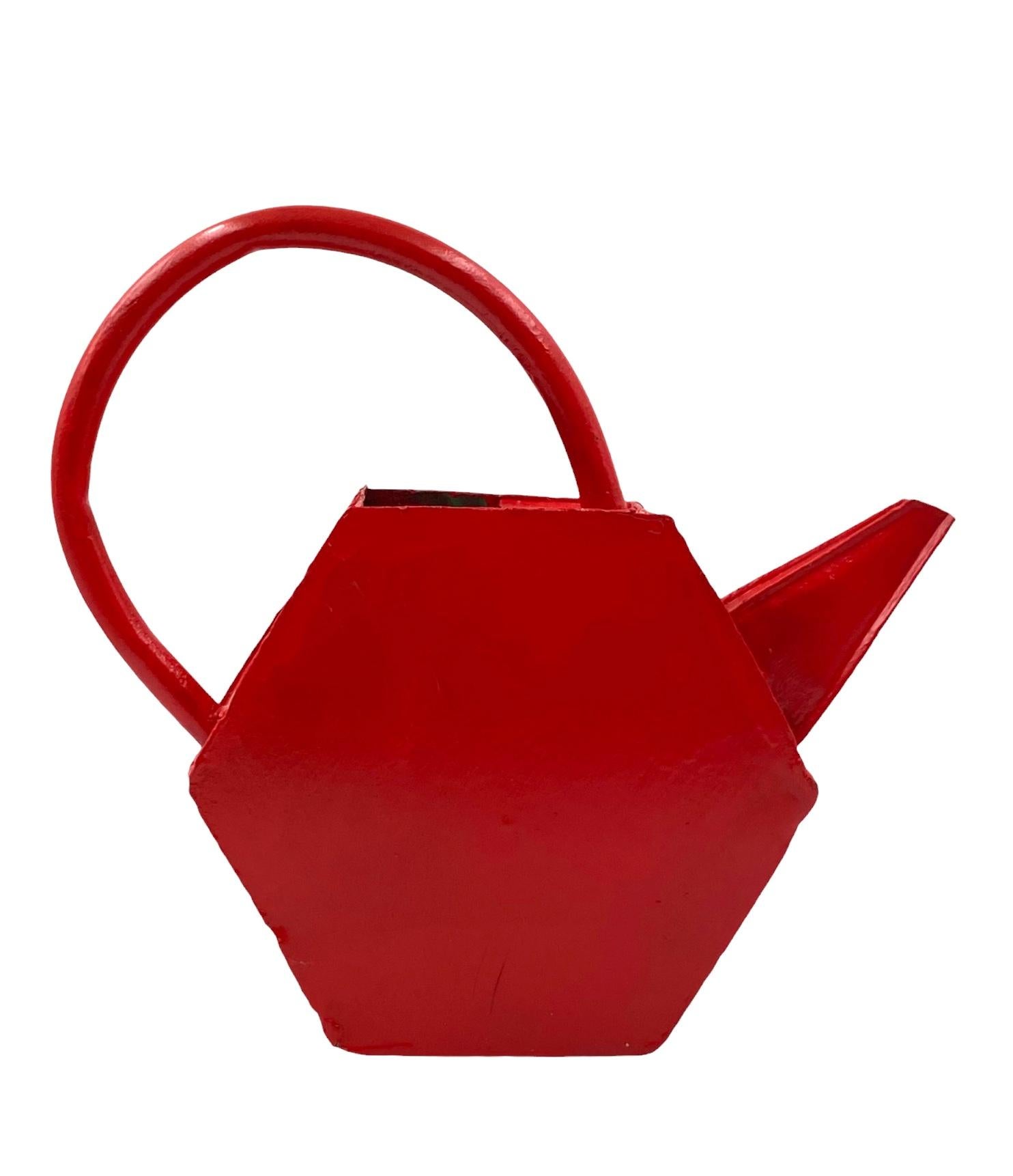French Modernist red watering can, France 1940s in vendita