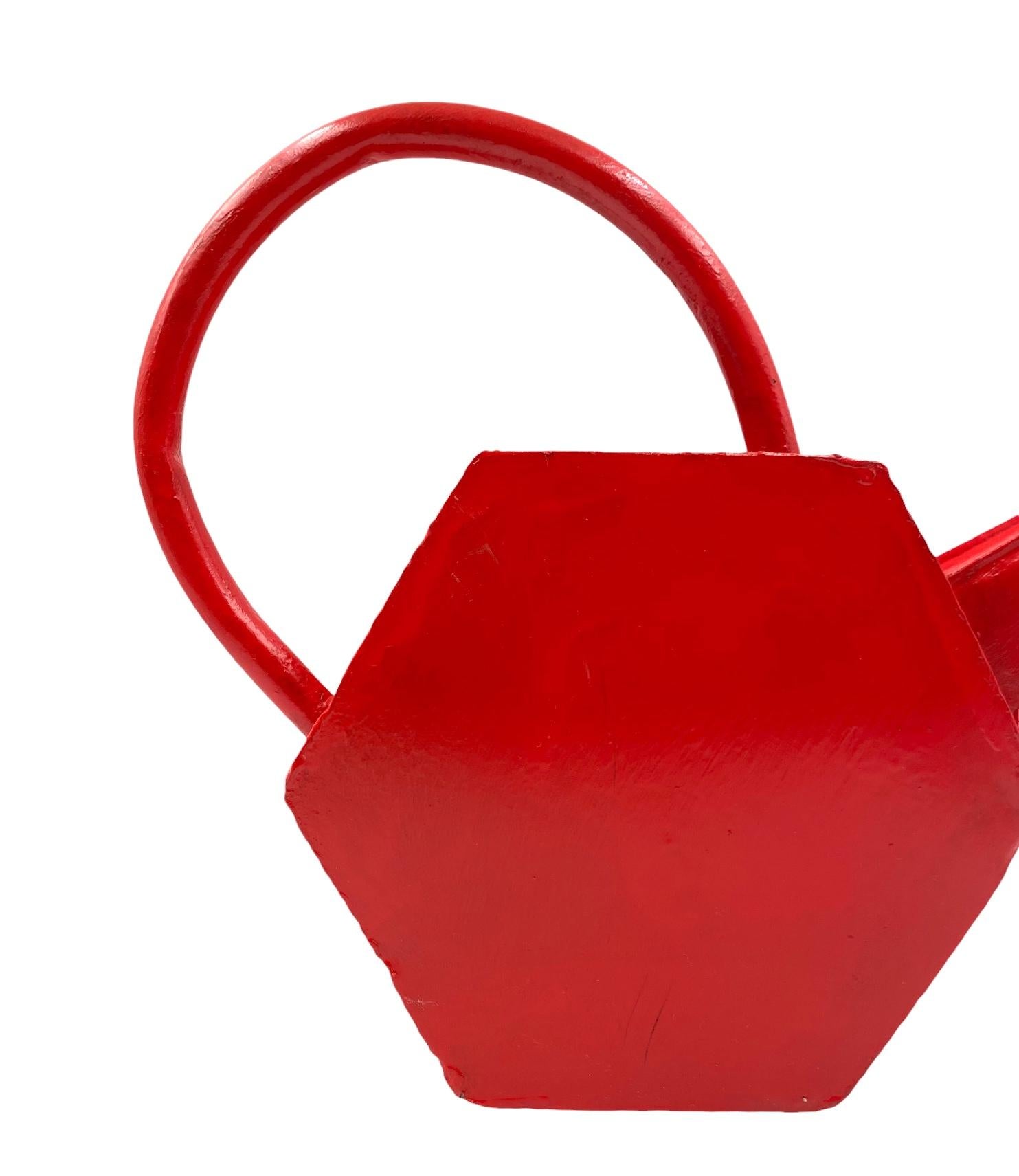 Ferro Modernist red watering can, France 1940s in vendita