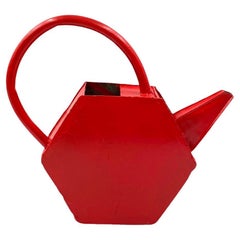 Vintage Modernist red watering can, France 1940s