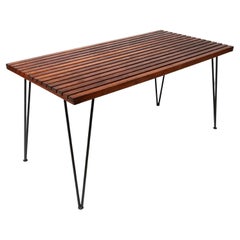 Vintage Modernist Redwood Slat Dining Table by Pipsan Saarinen-Swanson for Ficks Reed