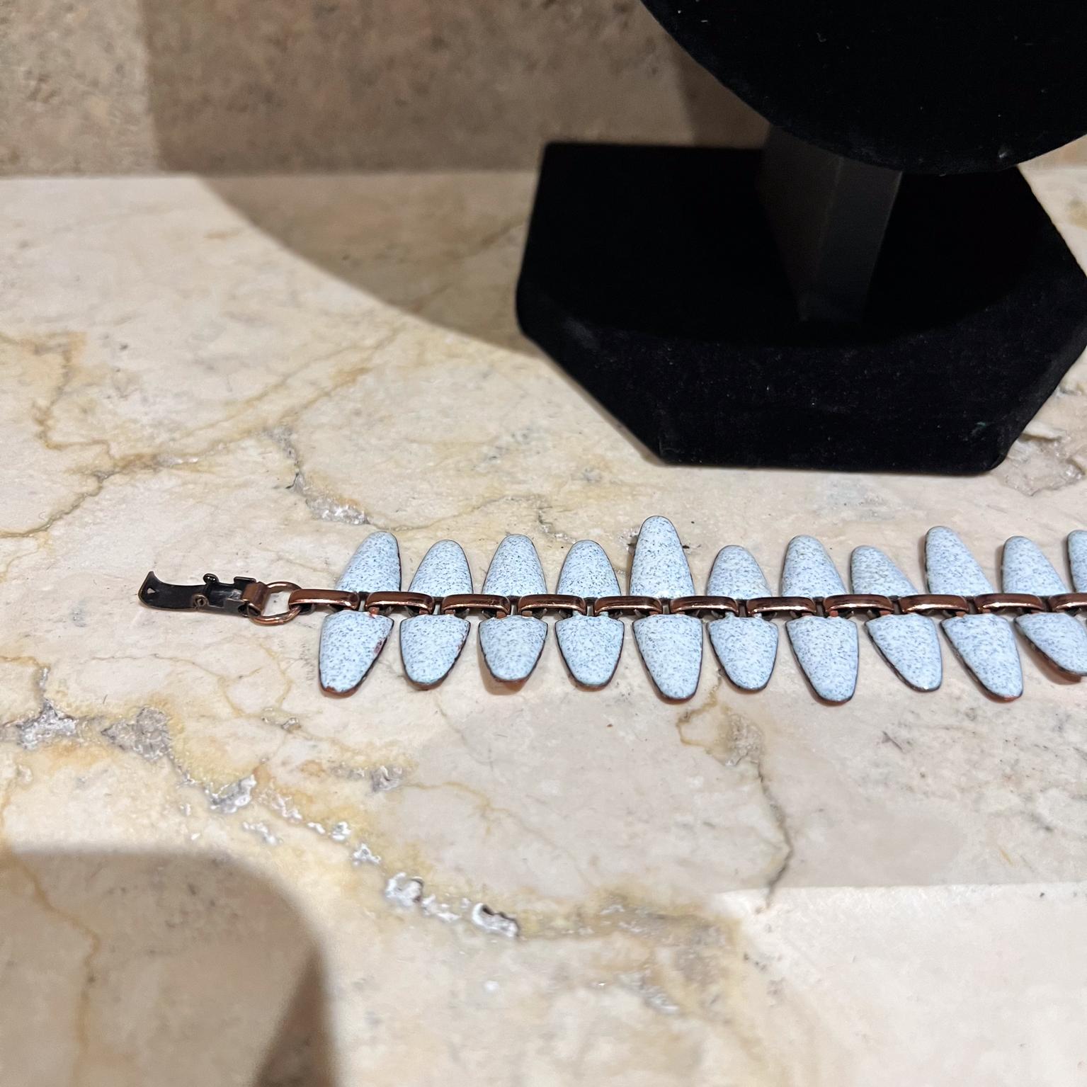 Mid-Century Modern 1960s Renoir Matisse Blue Enamel on Copper Bracelet Band For Sale