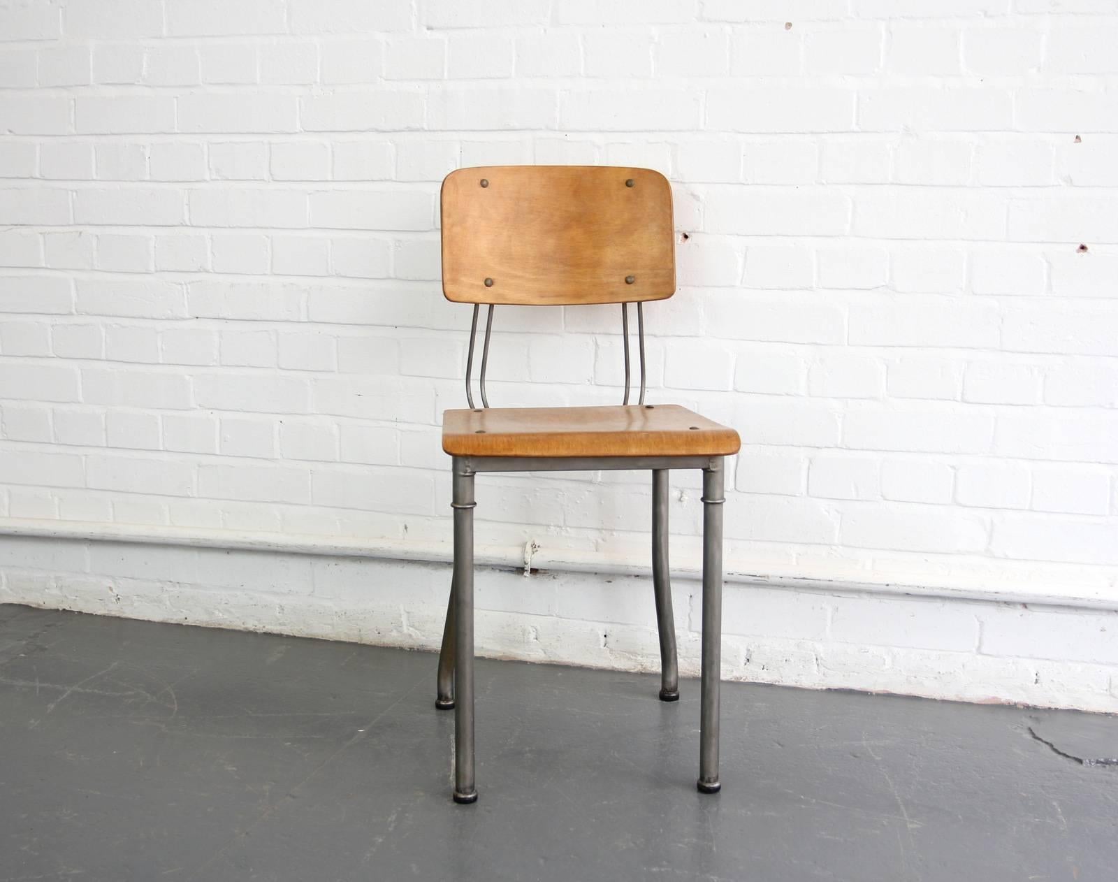 - Made from light tubular steel
- Shaped ply seat and back rest
- Unusual curved rear legs
- Believed to be an early Rowac Prototype chair
- German, circa 1920s.
- Measures: 37cm wide x 43cm deep x 84cm tall.
- 48cm from floor to