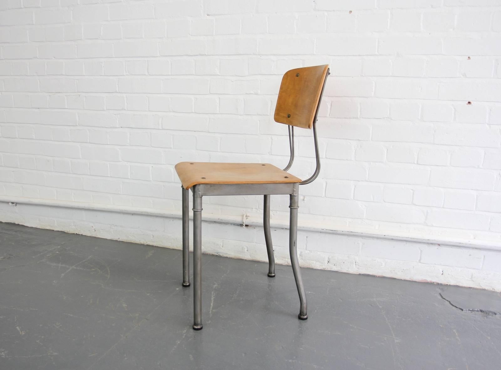 German Modernist Robert Wagner Rowac Prototype Industrial Chair, circa 1920s