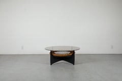 Modernist "Rokato" Rattan & Glass Coffee Table by Gebr. Jonkers, 1970