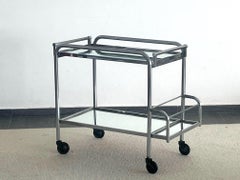 Carrello modernista con vassoio rimovibile di Jacques Adnet, anni ’30