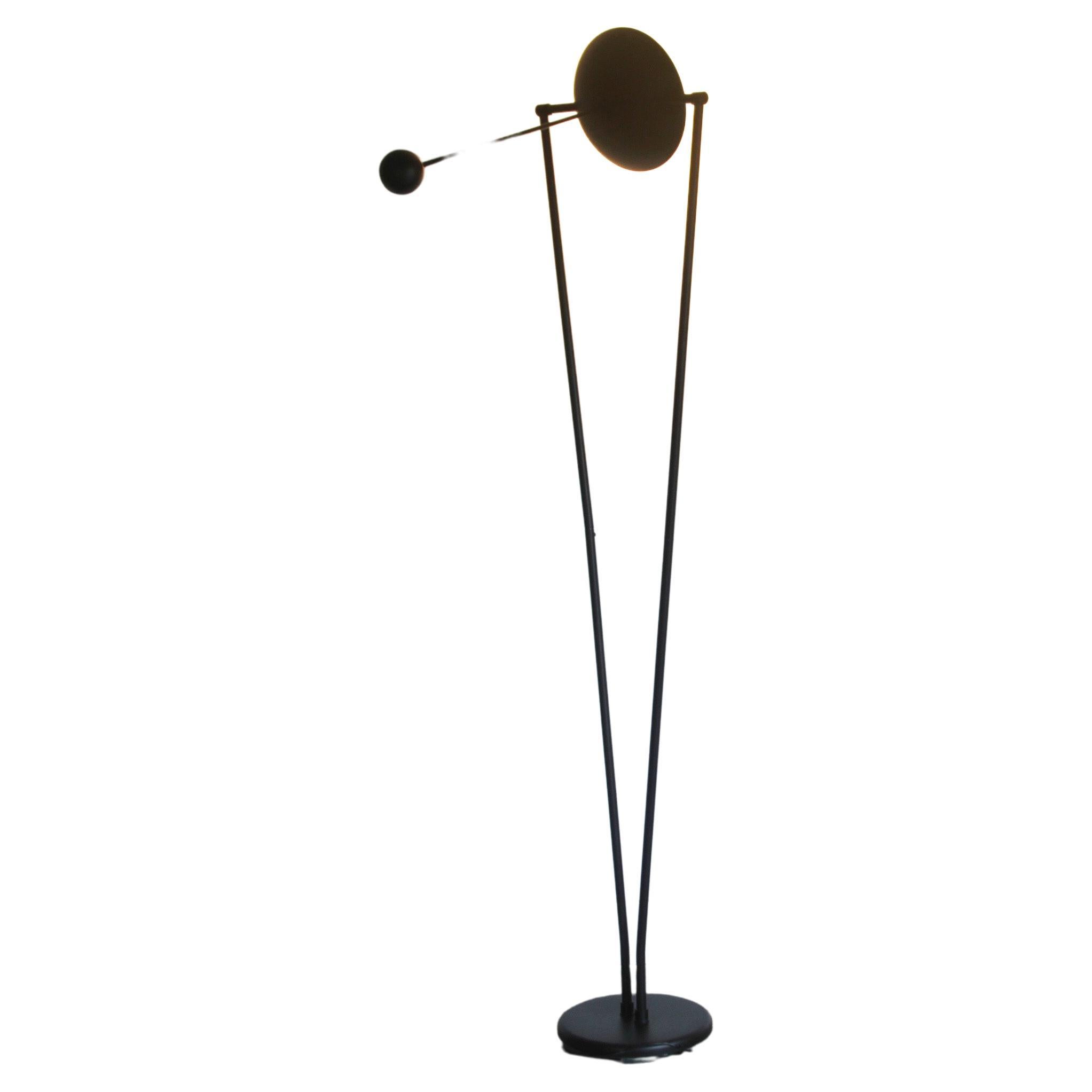 Modernist Ron Rezek Style Black Articulating Floor Lamp