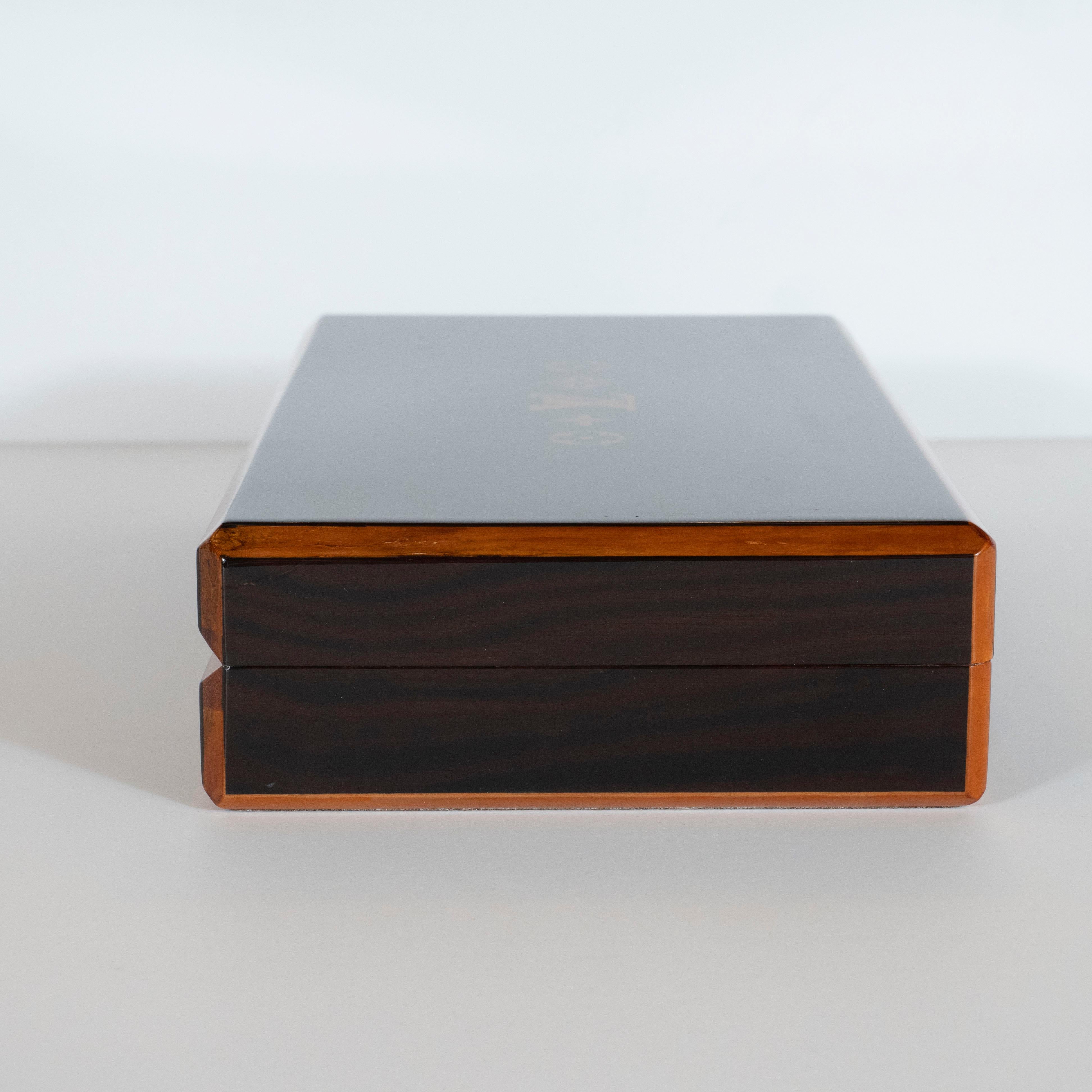 Contemporary Modernist Rosewood and Cedar Monogrammed Humidor by Louis Vuitton