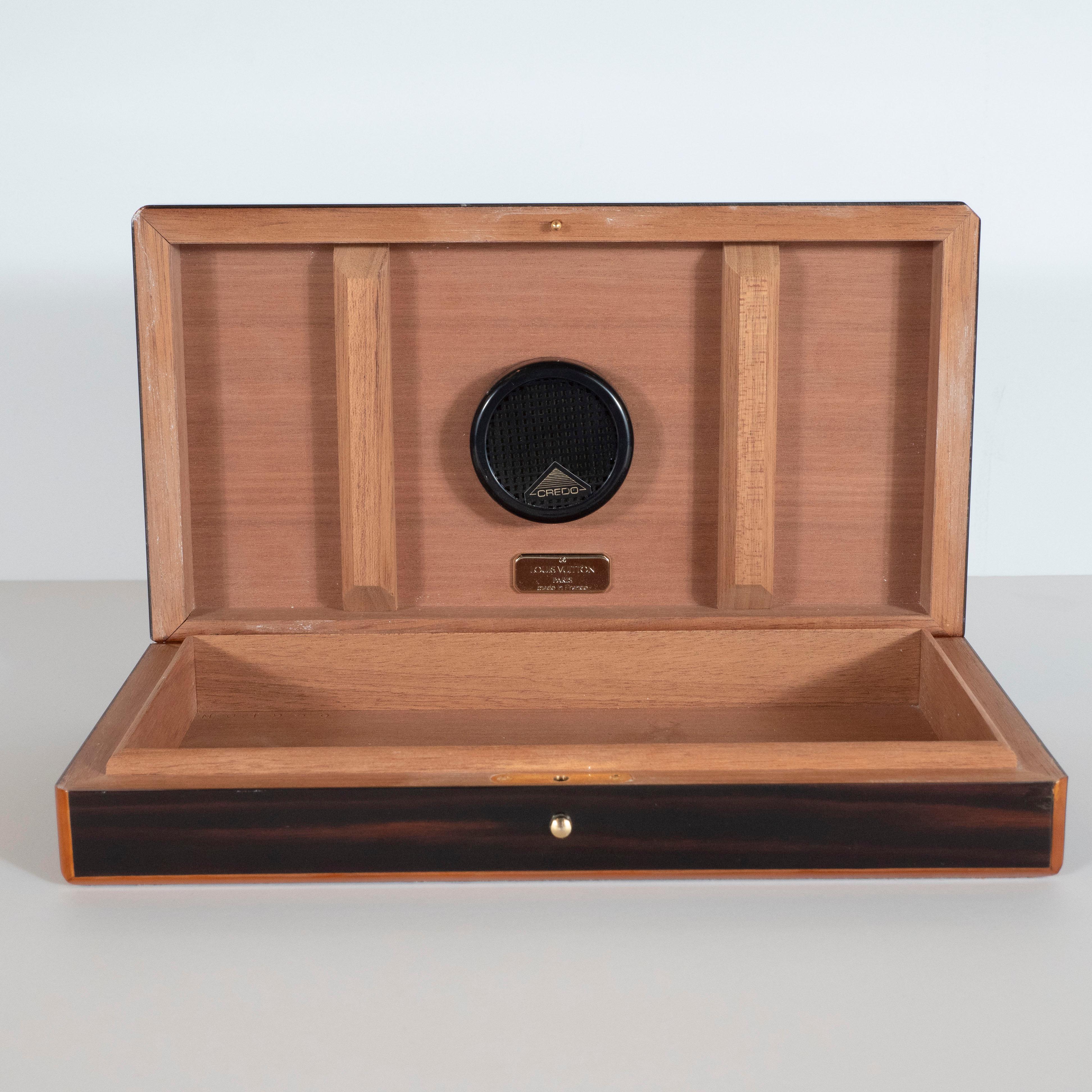 Modernist Rosewood and Cedar Monogrammed Humidor by Louis Vuitton 1