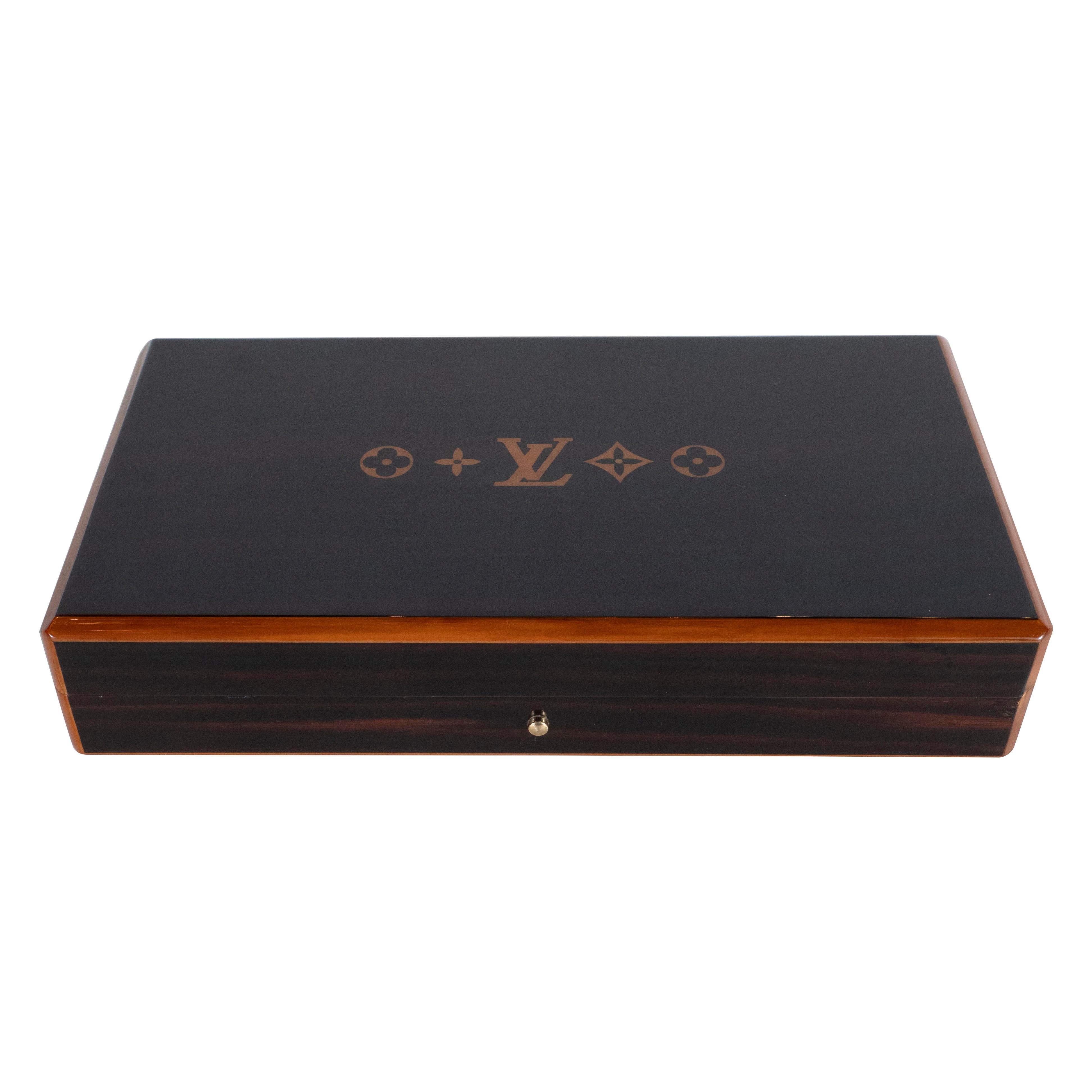 Modernist Rosewood and Cedar Monogrammed Humidor by Louis Vuitton