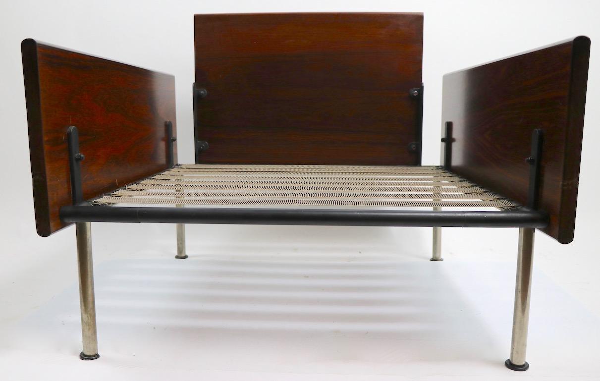 Brazilian Modernist Rosewood and Leather Lounge Chair For Sale