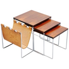 Modernist Rosewood Nesting Table Set Holland, 1960