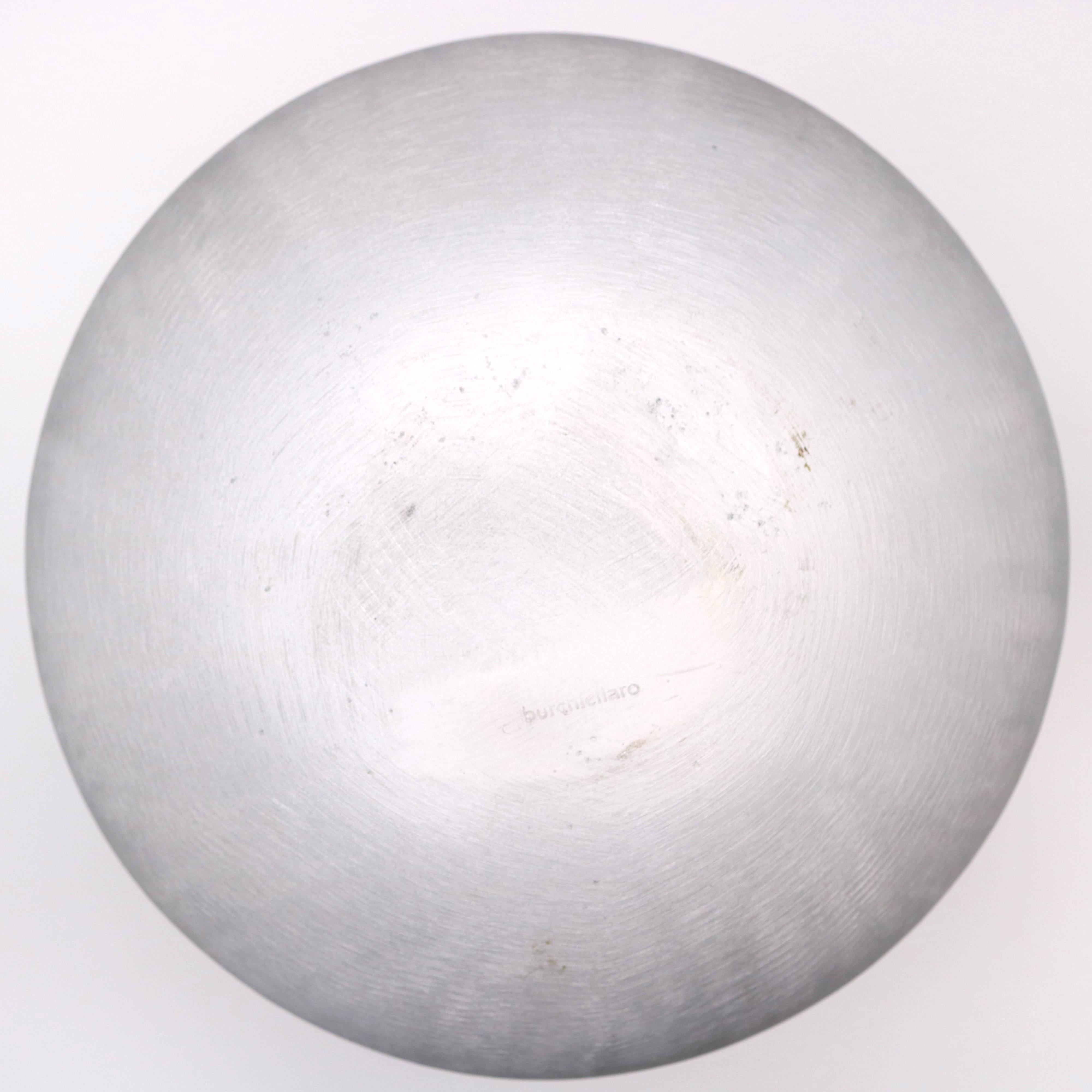 Aluminum Modernist Round Vase by Artist Lorenzo Burchiellaro For Sale
