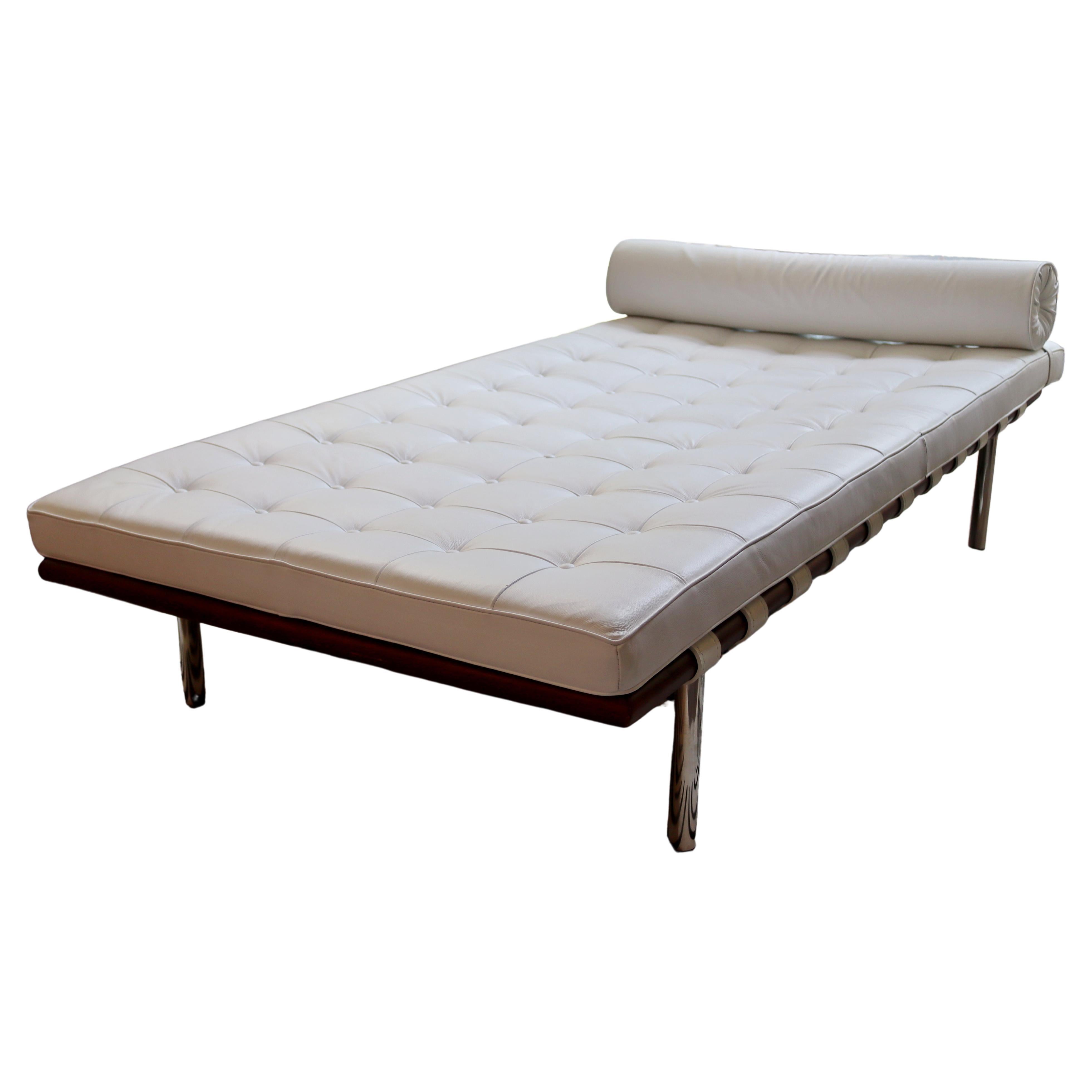 Modernist Rove Concepts Mies van der Rohe Barcelona White Daybed Chaise