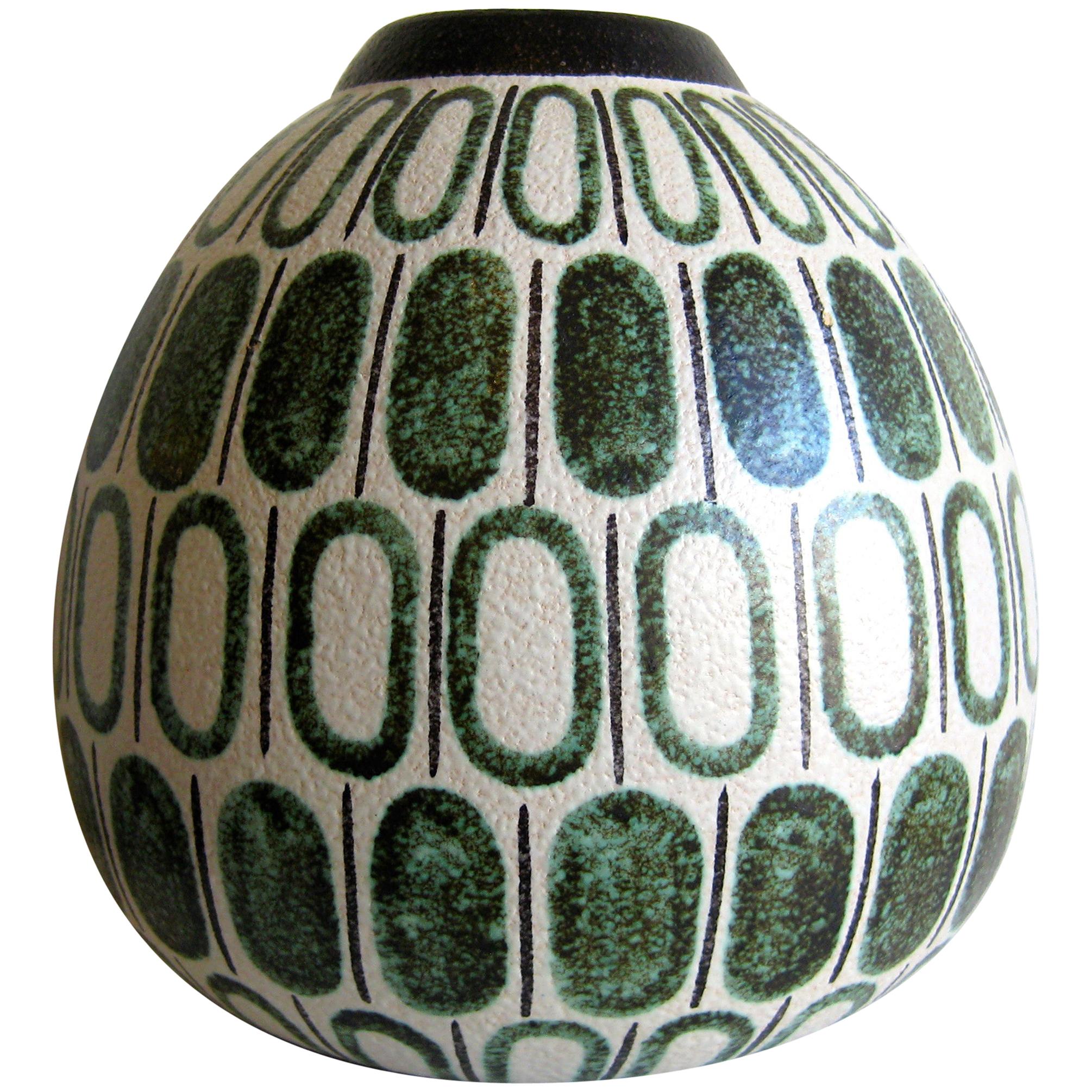 Modernist Ruscha Studio Ceramic Pottery Monumental Vase West Germany Bauhaus