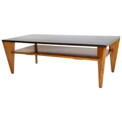 Modernist Russel Wright Conant Ball Coffee Table Ebonized Top
