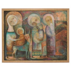 Modernist Russian Icon Painting by Armenian Artist A. Mouradian