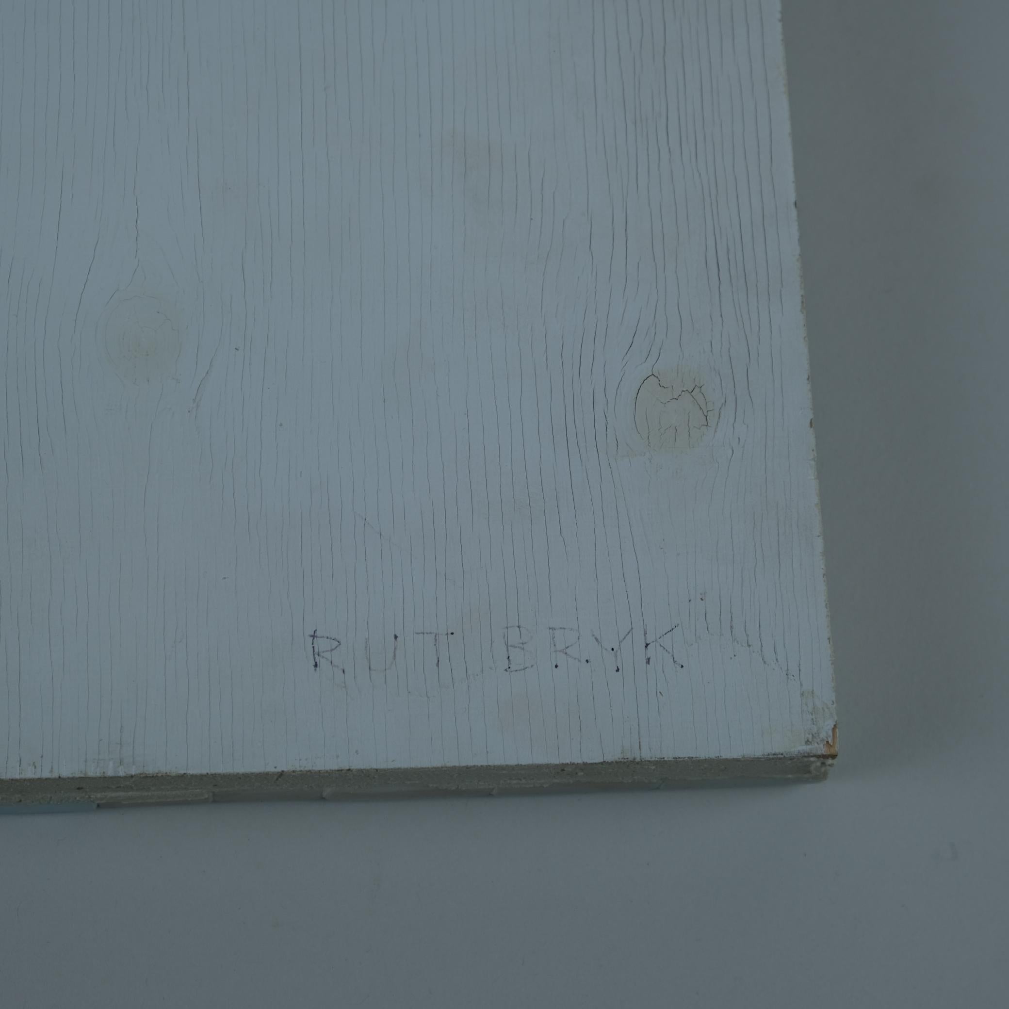 Modernist Rut Bryk Ceramic Wall Relief in White and Blue, Arabia c. 1980s In Good Condition For Sale In Helsinki, FI