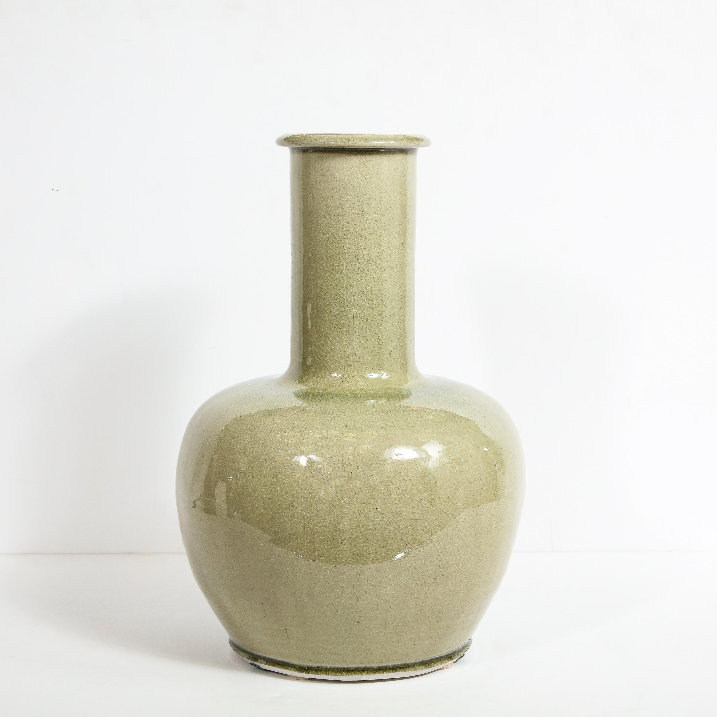 sage green ceramic vase