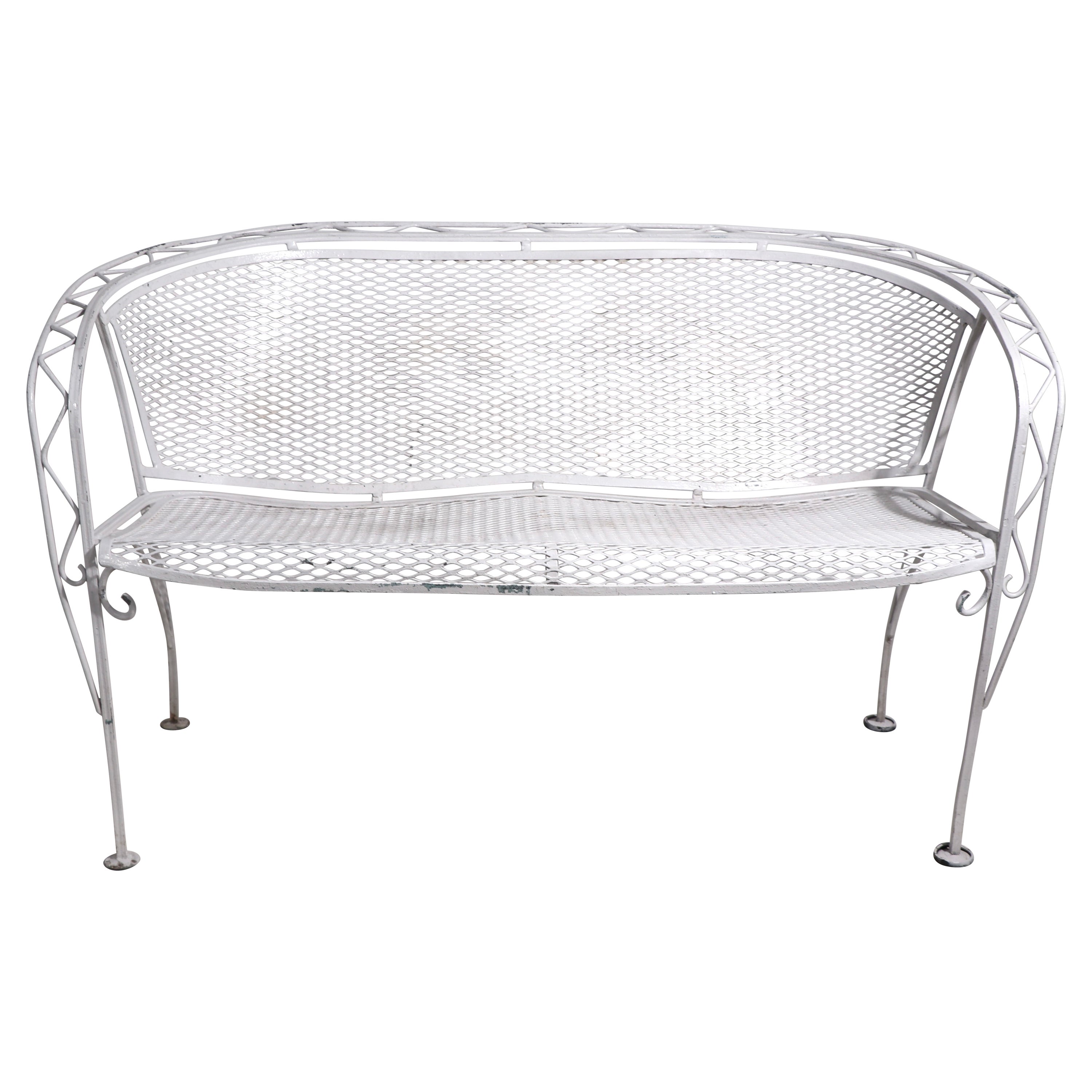 Modernist Salterini Wrought Iron Garden Patio Settee
