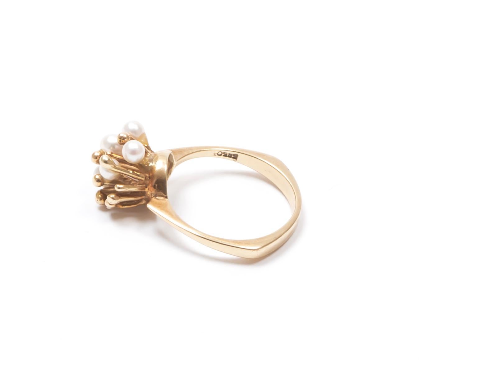 Modernist Scandinavian 1970s 14 Karat Yellow Gold Ring In Good Condition For Sale In Oslo, NO